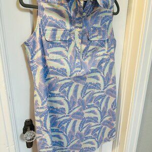 Vineyard Vines Colorful Sleeveless Tropical Print Zip Front Dress-Size 8